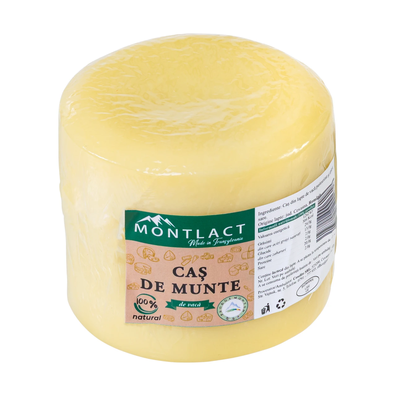 Caș de munte din lapte de vacă