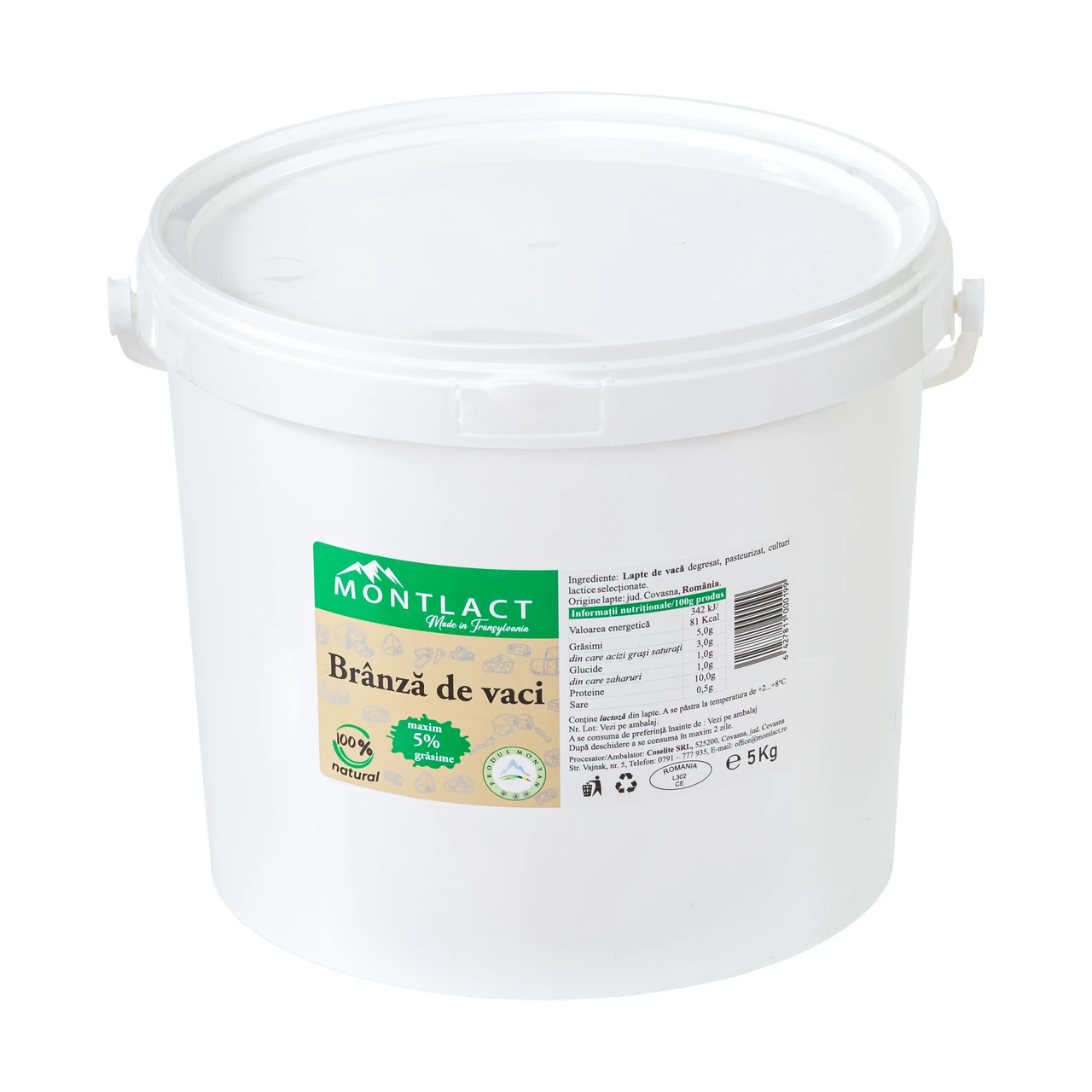 Brânză de vaci max. 5% grăsime, 5 kg