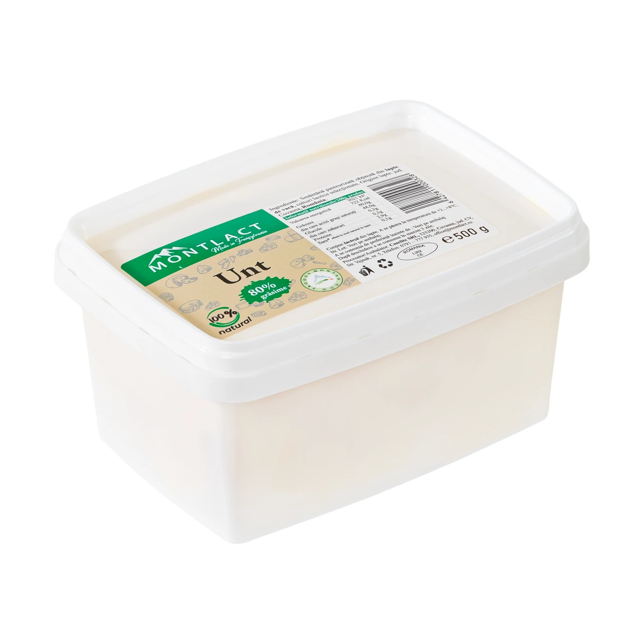 Unt din lapte de vacă 80% grăsime, 500 g