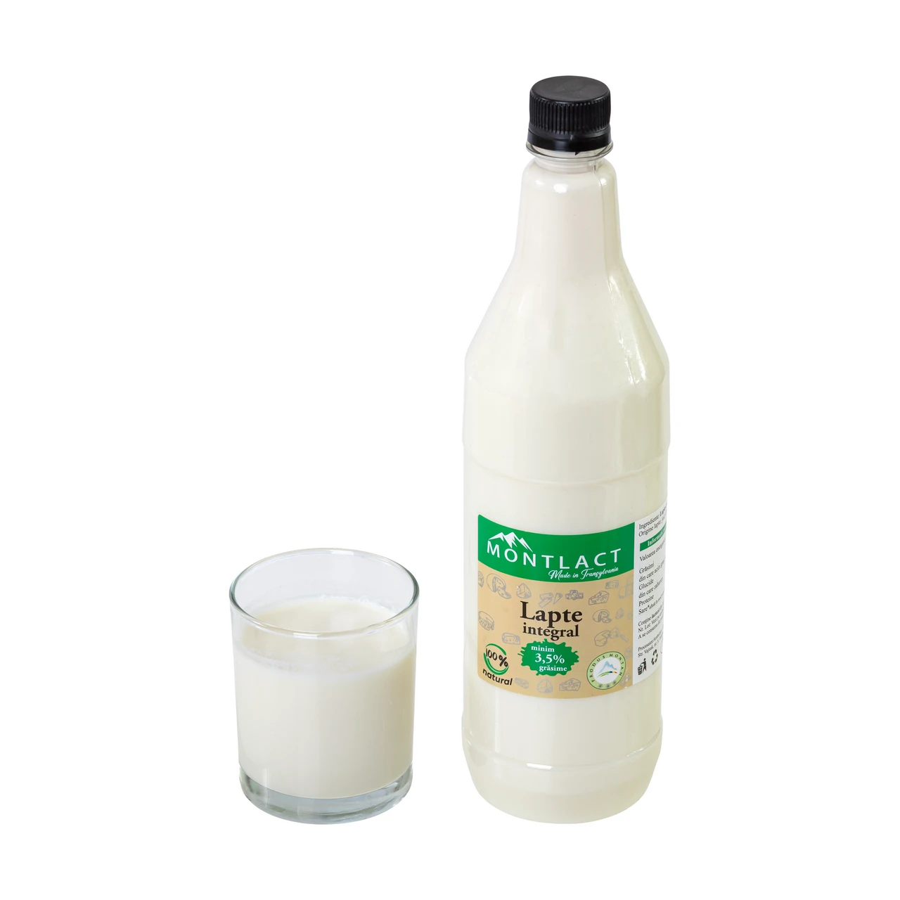 Lapte integral min. 3,5% grăsime, 1 litru