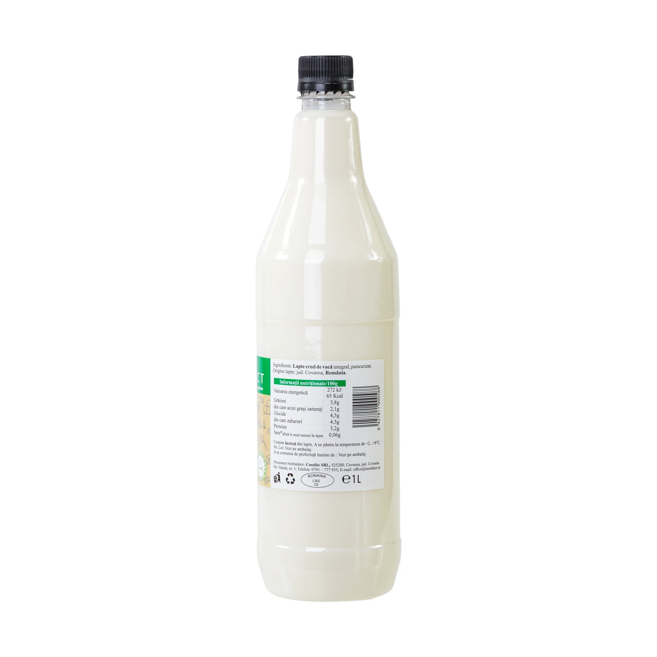 Lapte integral min. 3,5% grăsime, 1 litru